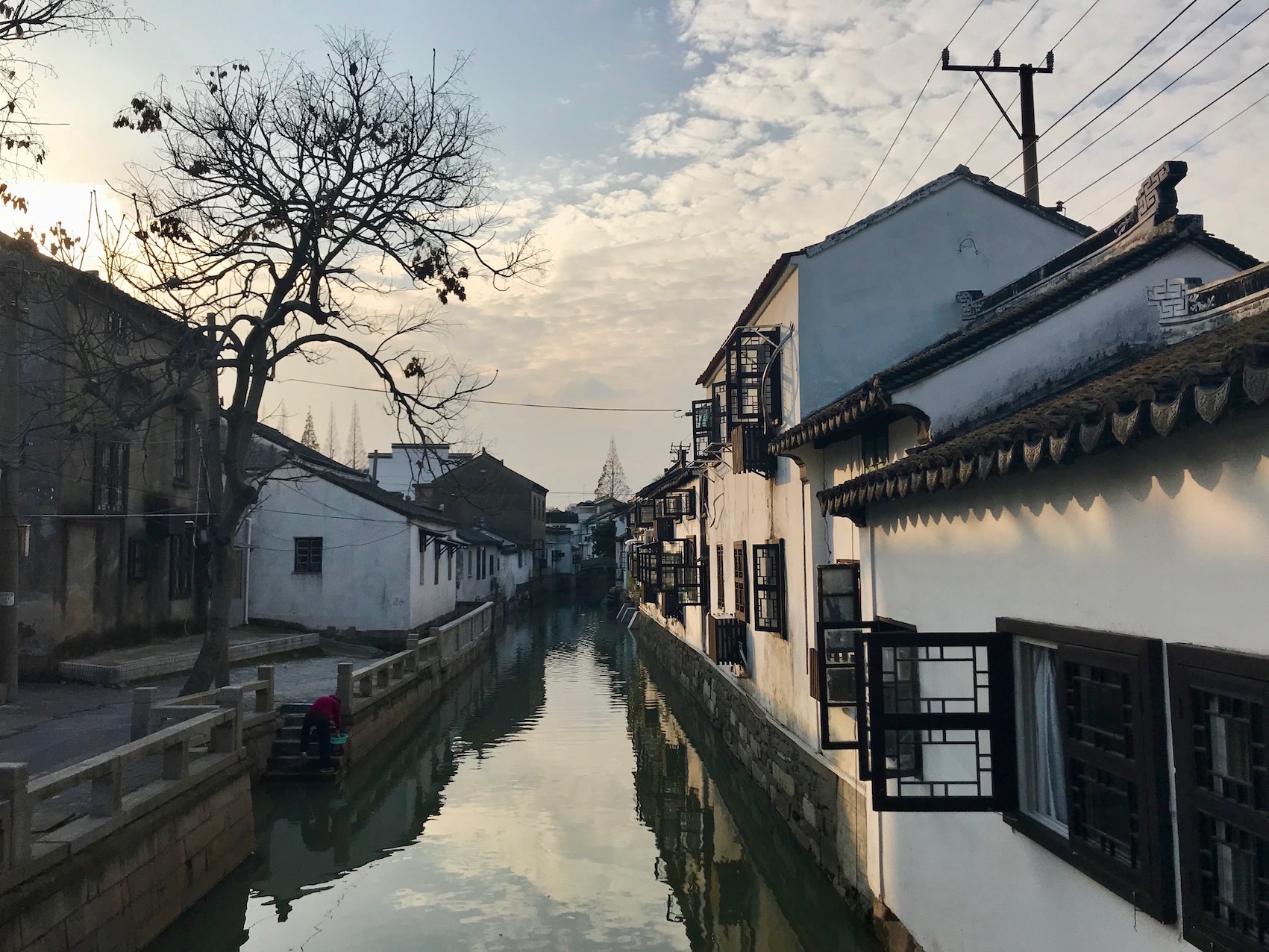 Residential canal street near Pingjiang Road Suzhou China