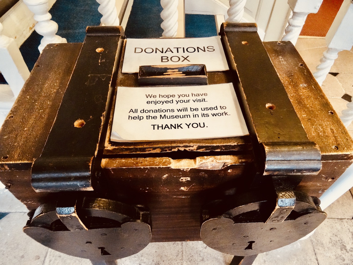 Donation box Hollytrees Museum.