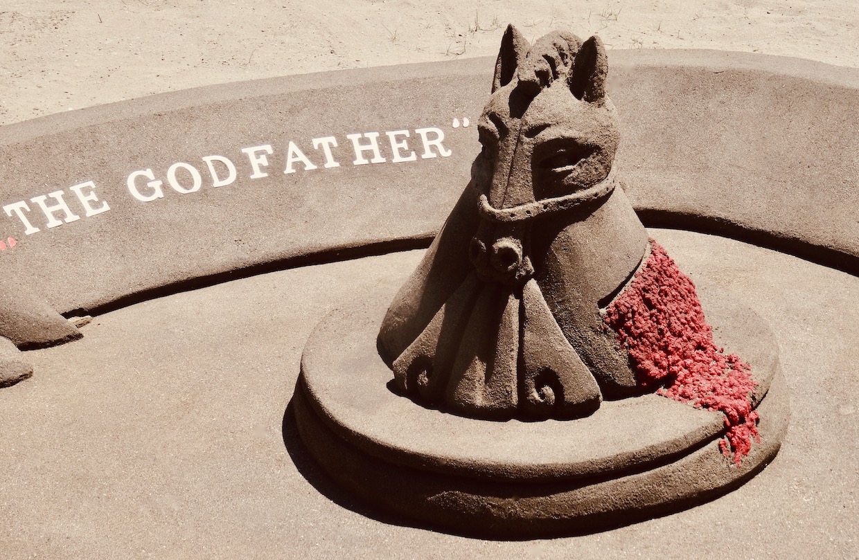 Godfather sand sculpture Torremolinos.