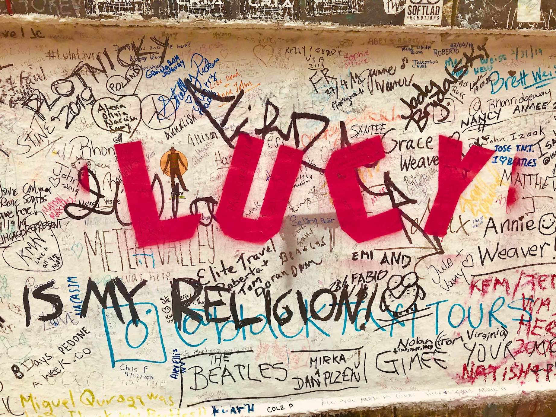 Fan graffiti at Abbey Road in London