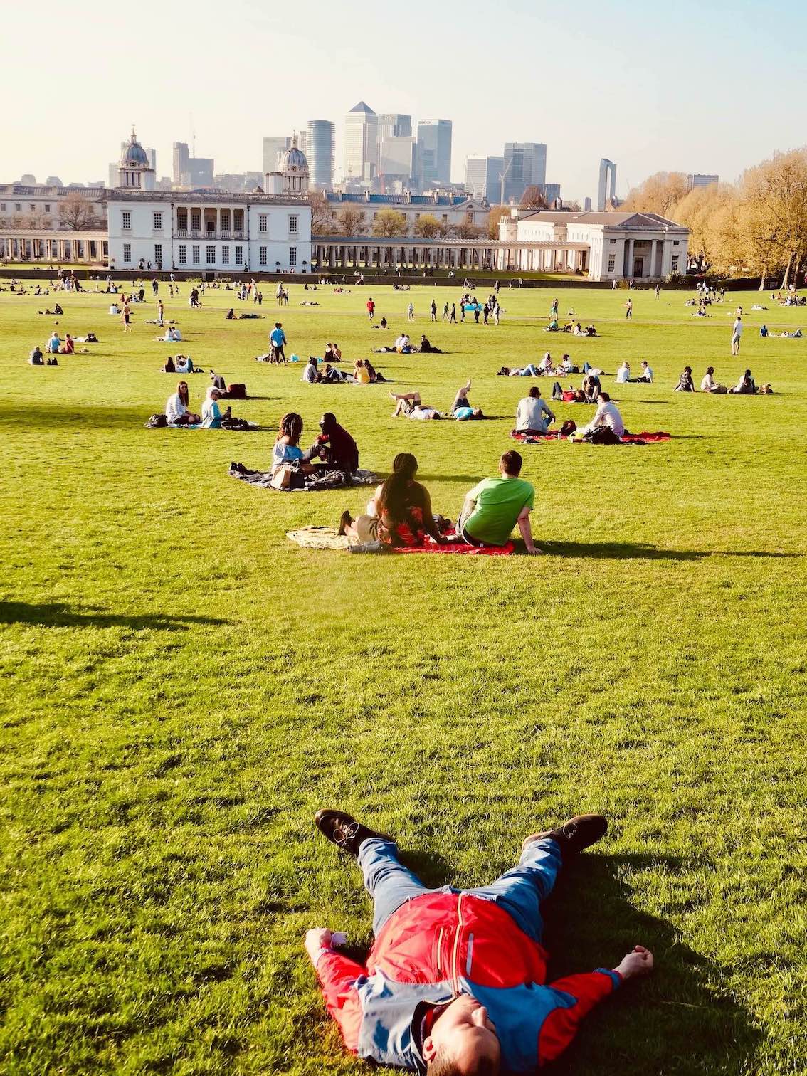 Taking a nap in Greenwich Park London.