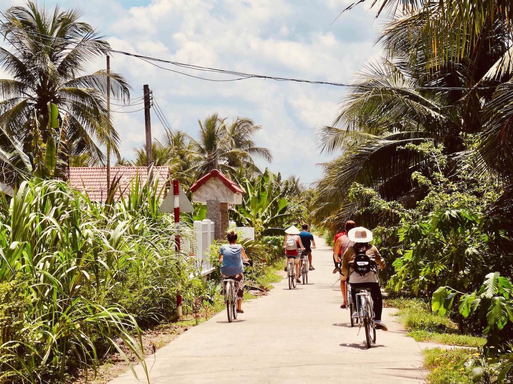 Cycling in the Mekong Delta Vietnam.