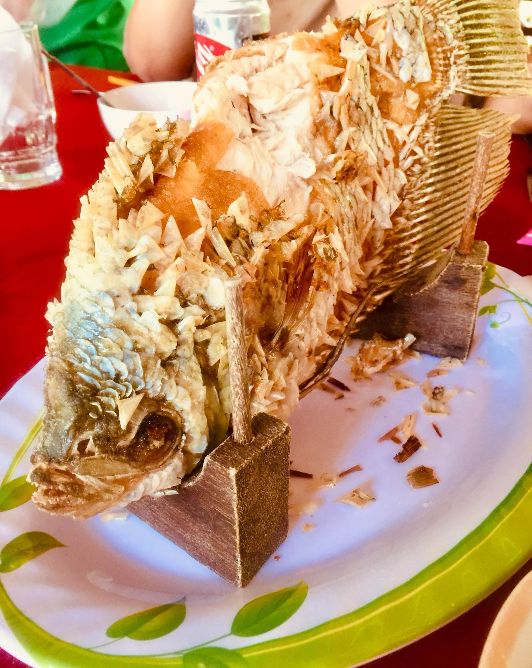 Deep fried whole fish Mekong Delta.
