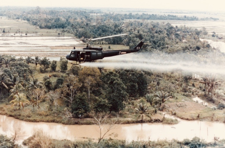 Helicopter spraying Agent Orange Vietnam War