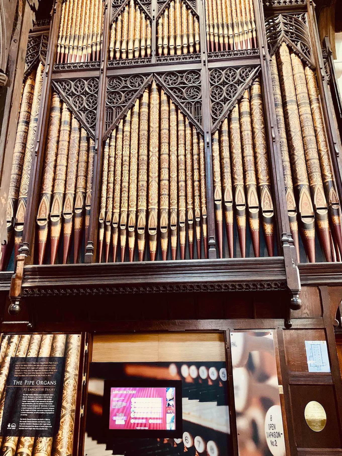 The organ at Lancaster Priory.