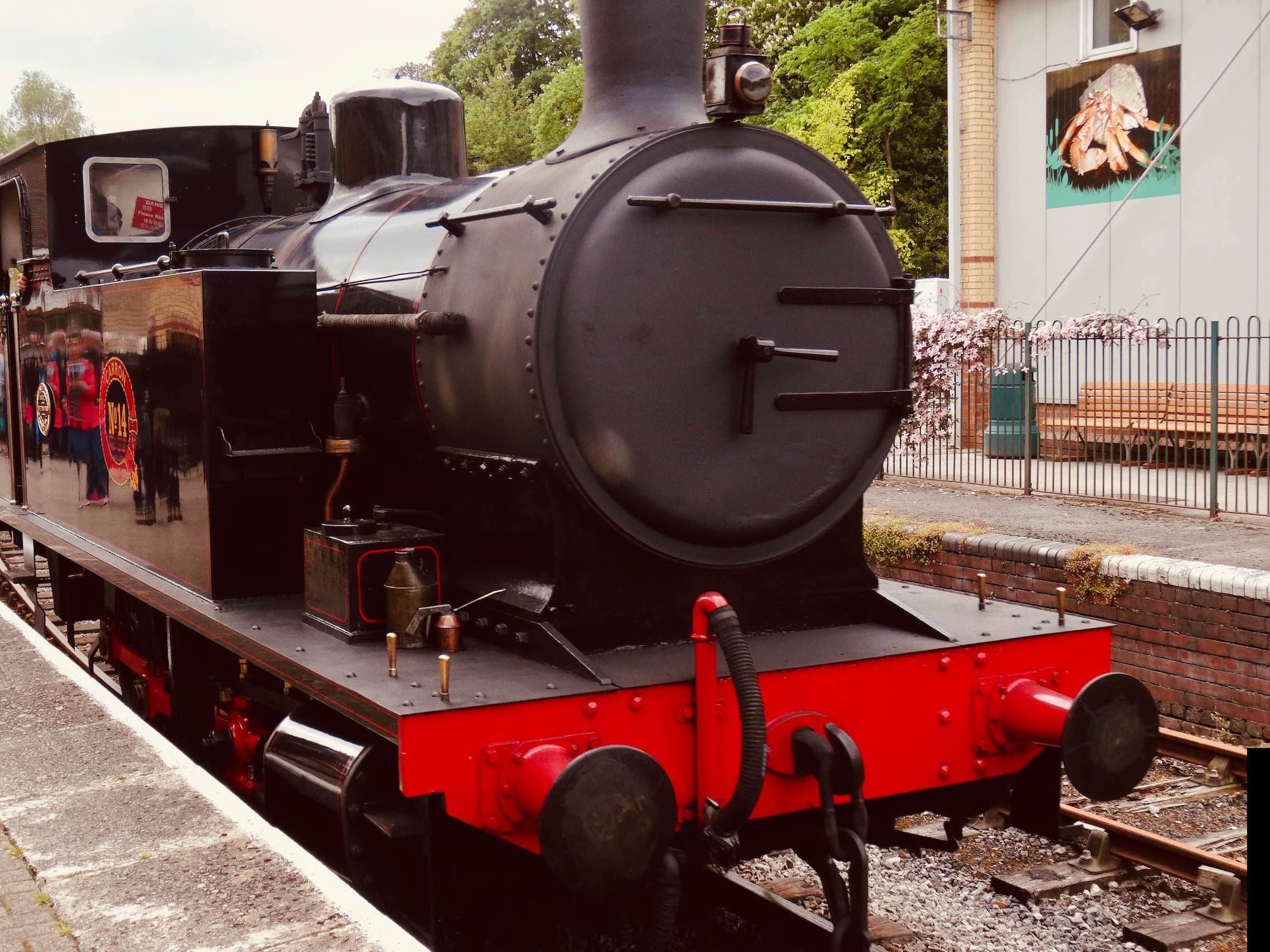 A steam train on the Lakeside and Haverthwaite Railway