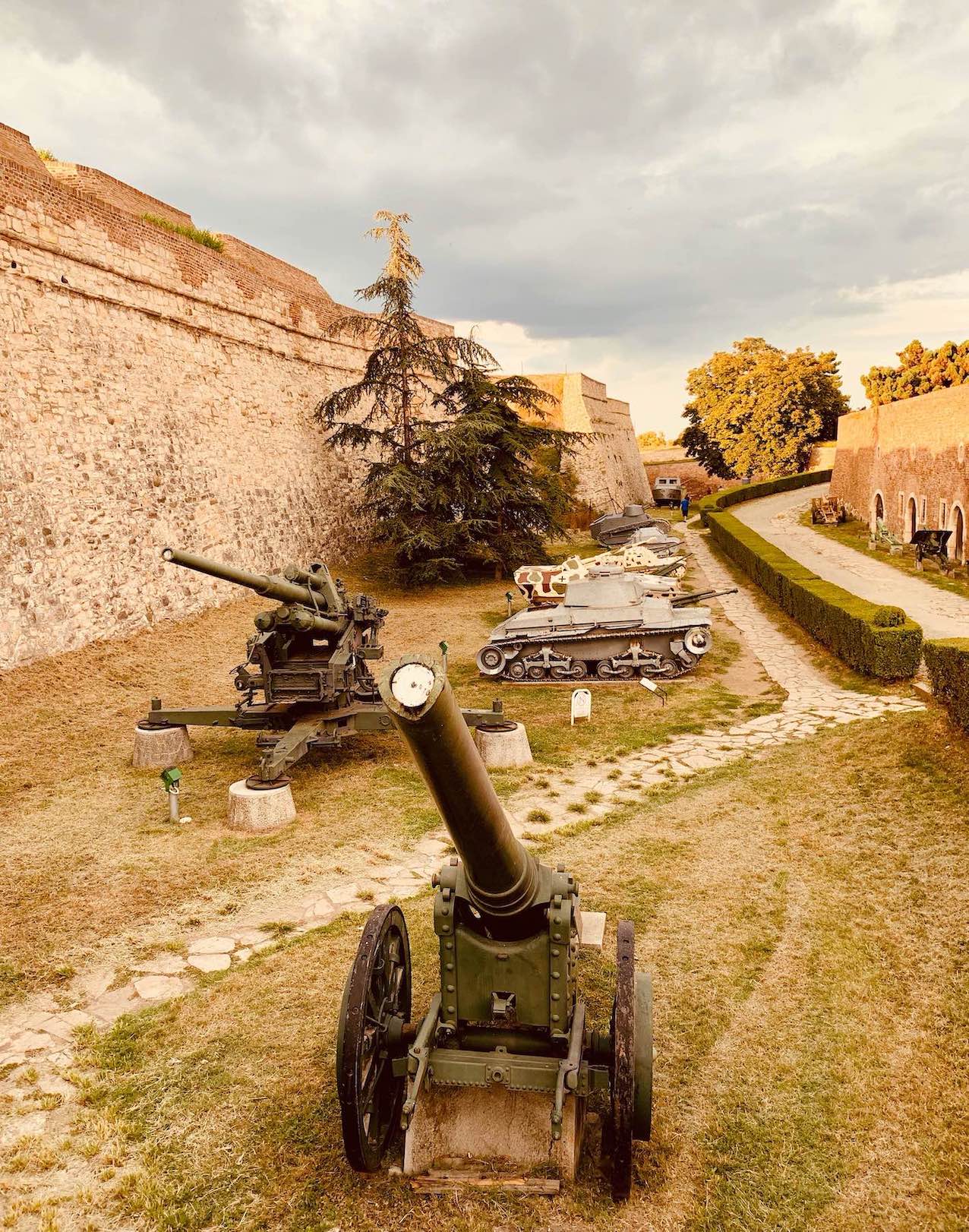 Display of military weapons at Belgrade Fortress