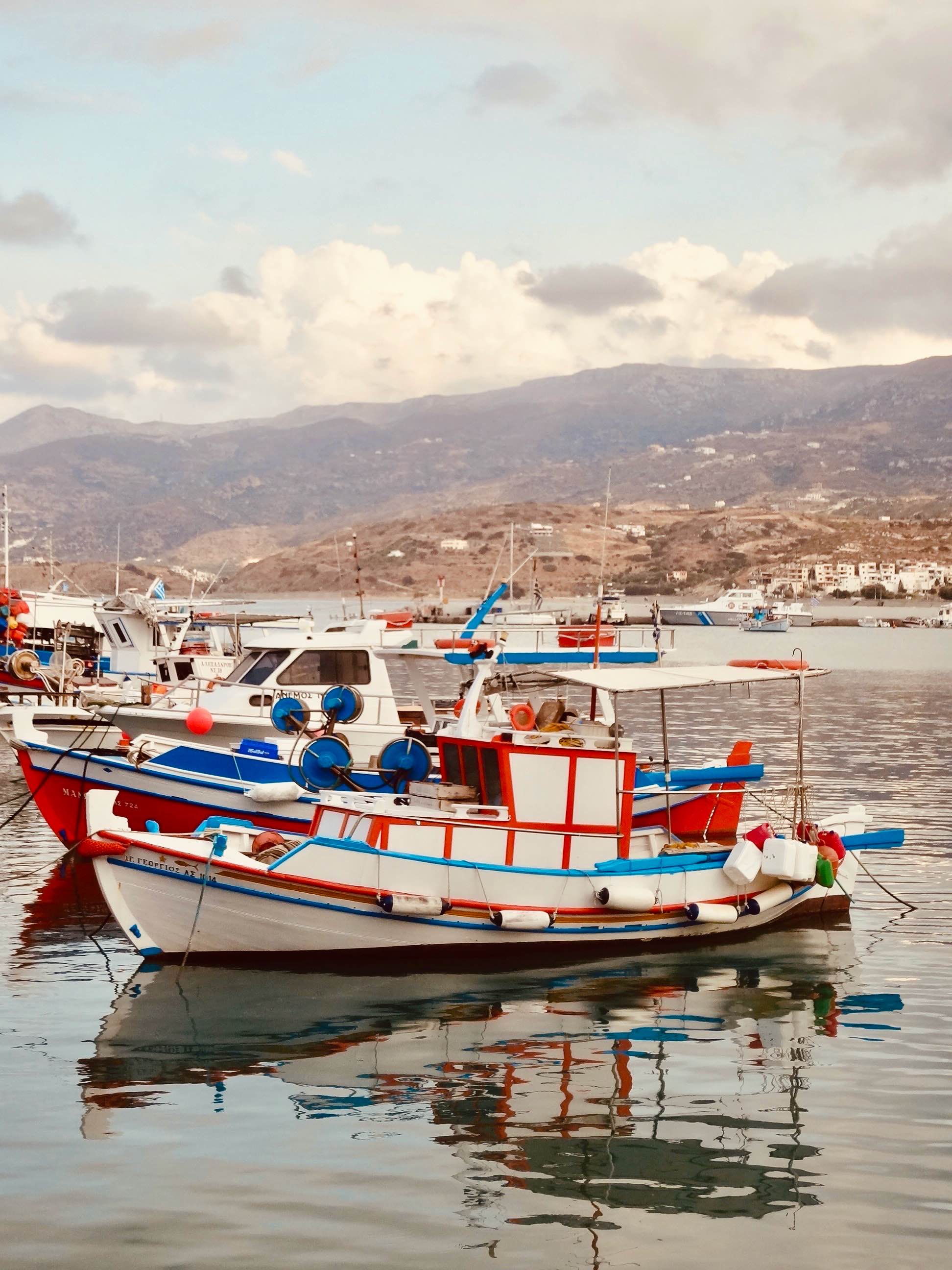 Boats in the harbour Sitia Crete.