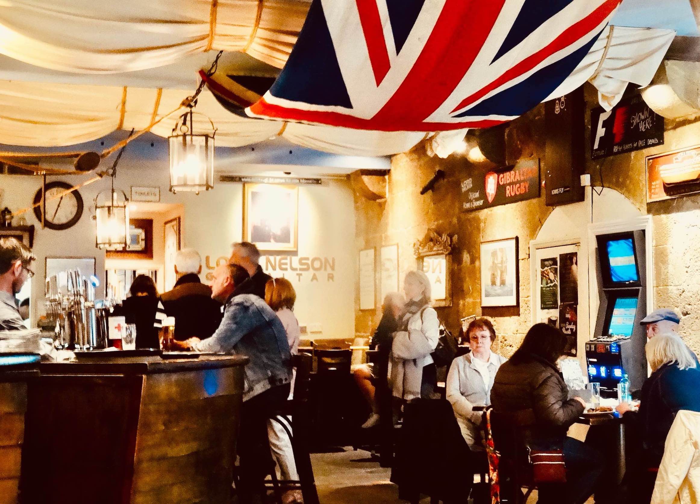 Inside the Lord Nelson Pub in Gibraltar