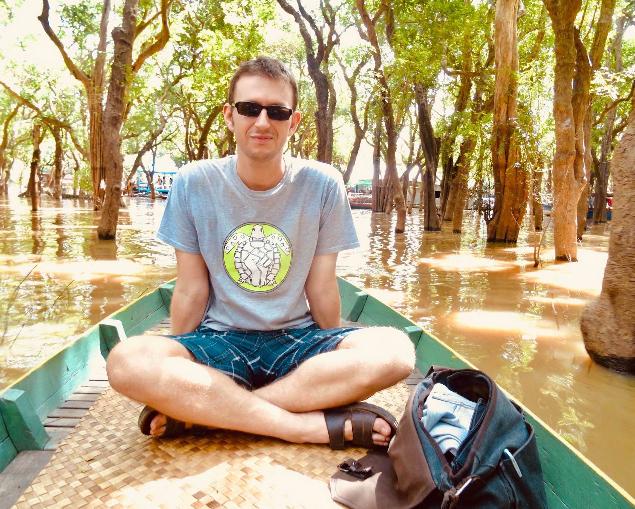 Cruising through a floating mangrove forest in Cambodia