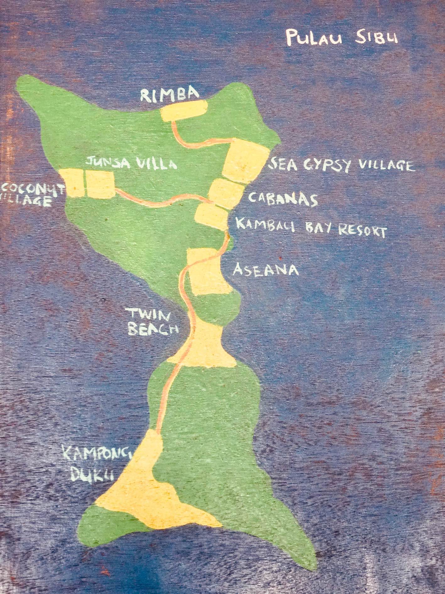 Map of Pulau Sibu Malaysia.