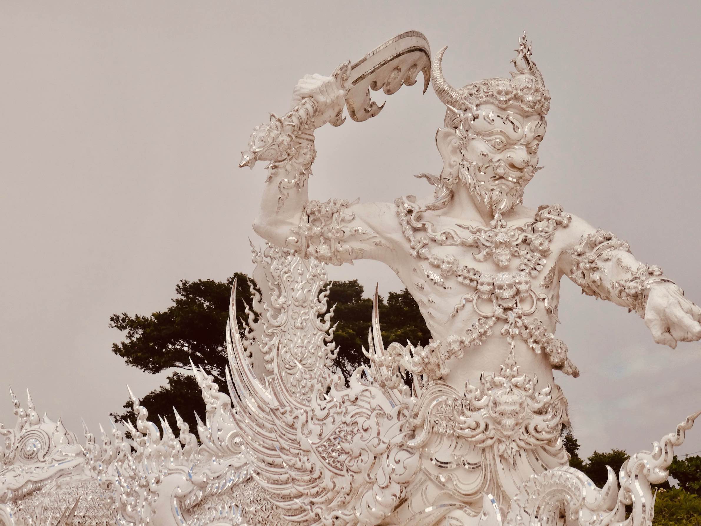Fearsome guardian sculpture White Temple