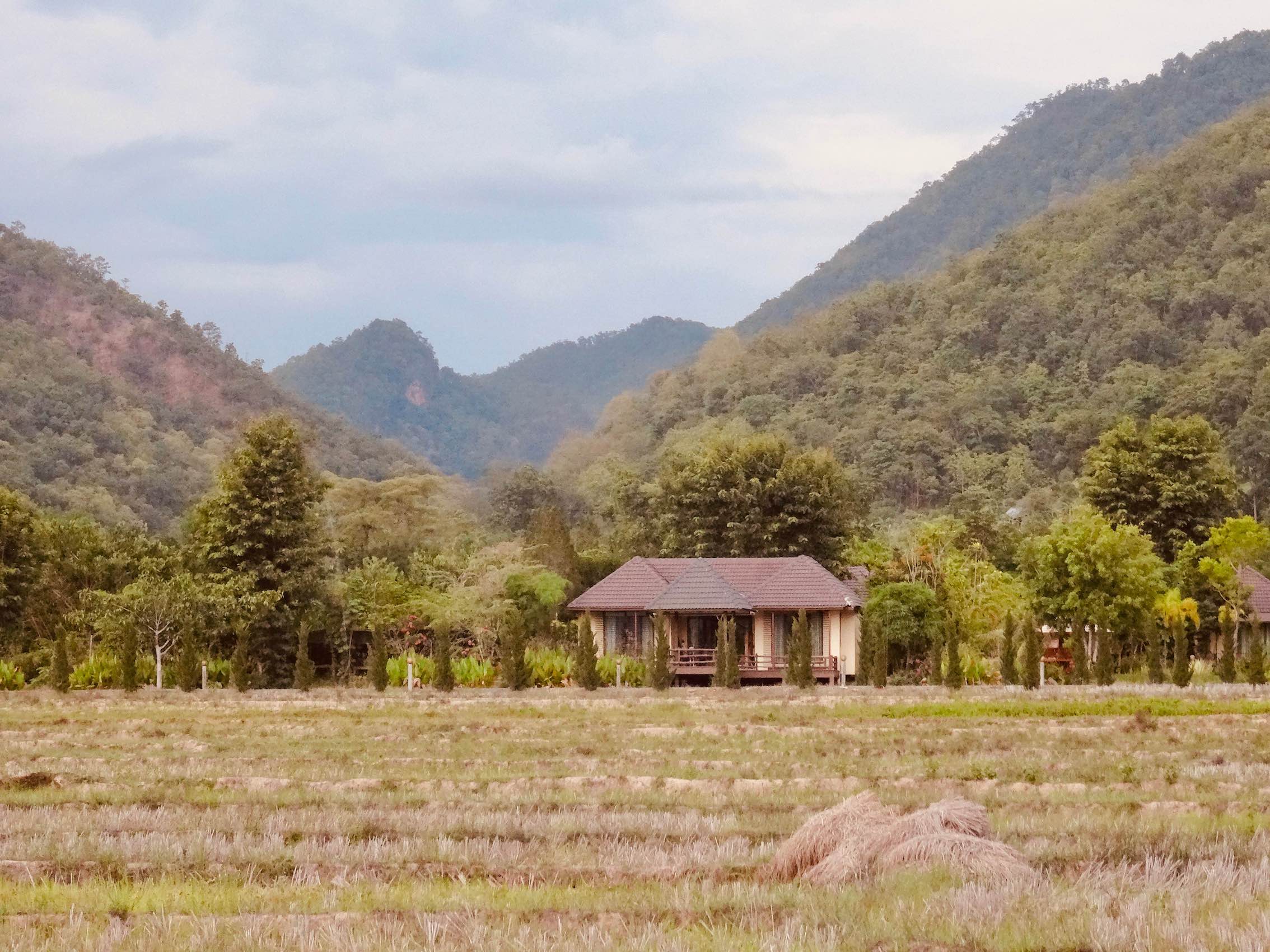 Peaceful farmland in Pai Thailand.