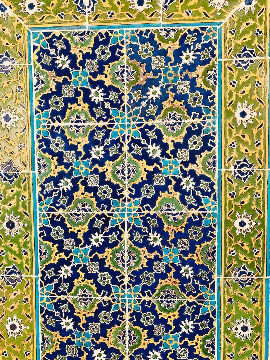 Impressive mosaic tiles at Topkapi Palace.