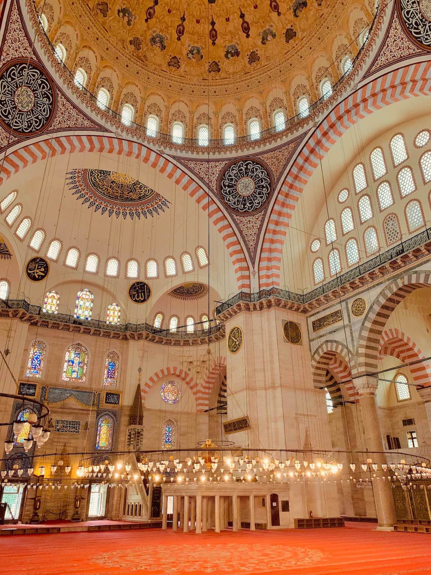 Inside Suleymaniye Mosque.