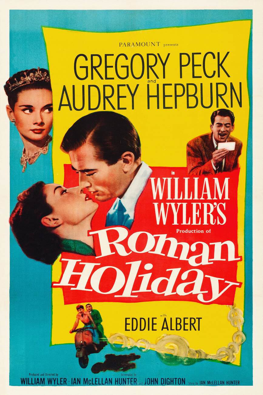 Movie poster Roman Holiday 1953.
