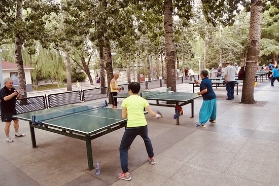 Table tennis park Beijing. Noodles and Rice, a short story from Beijing. 