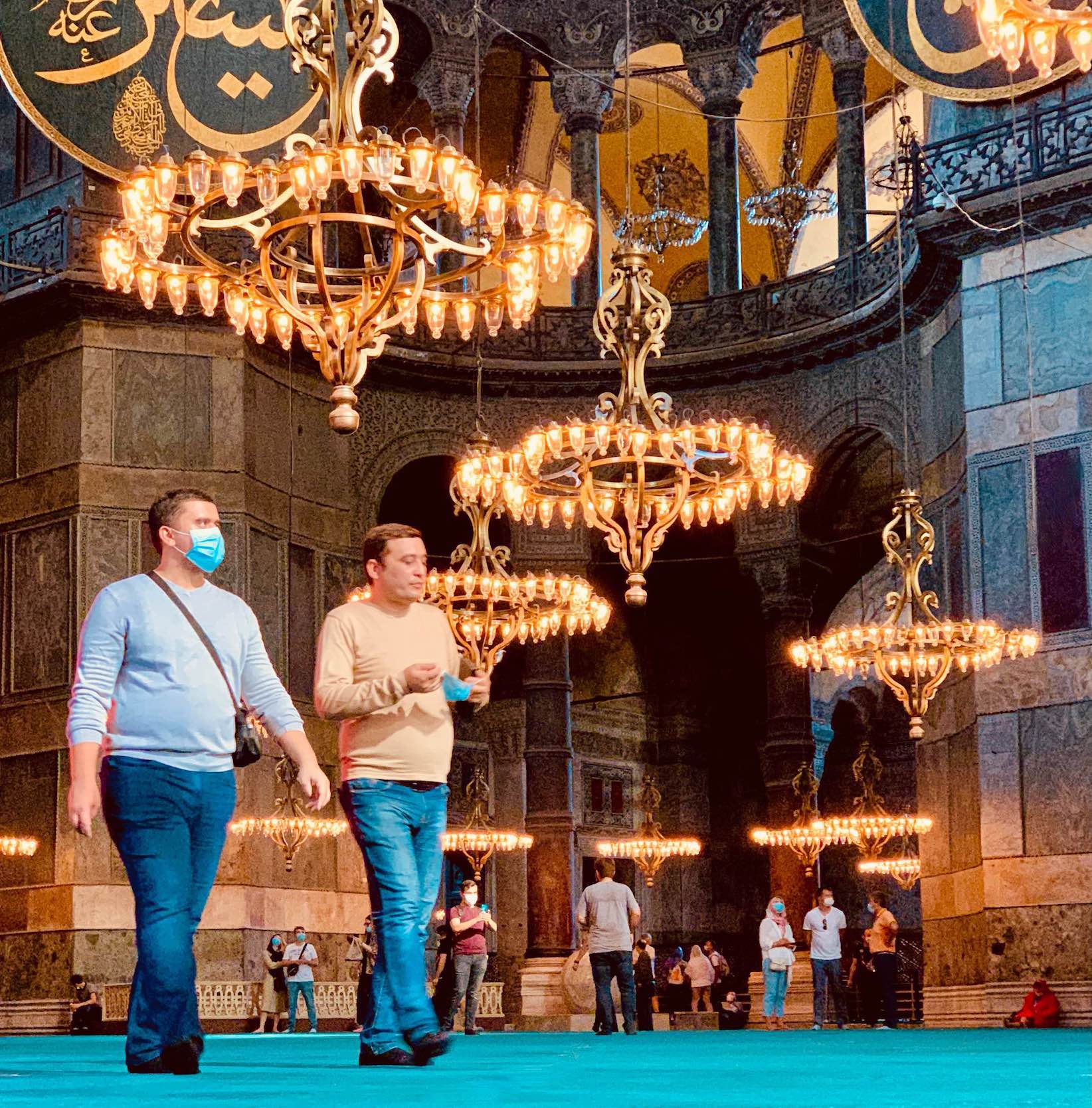 Inside the Hagia Sophia in Istanbul.