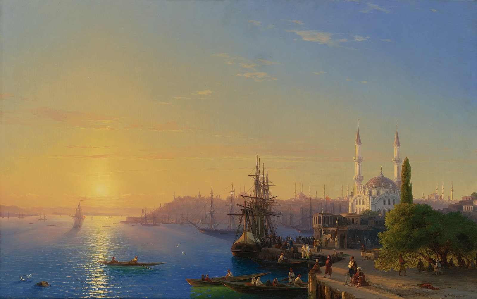 The painting View of Constantinople by Ivan Aivazovsky.