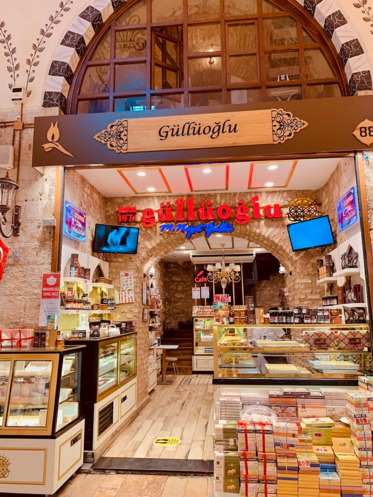 Gulluoglu Turkish sweets store and cafe Spice Bazaar Istanbul