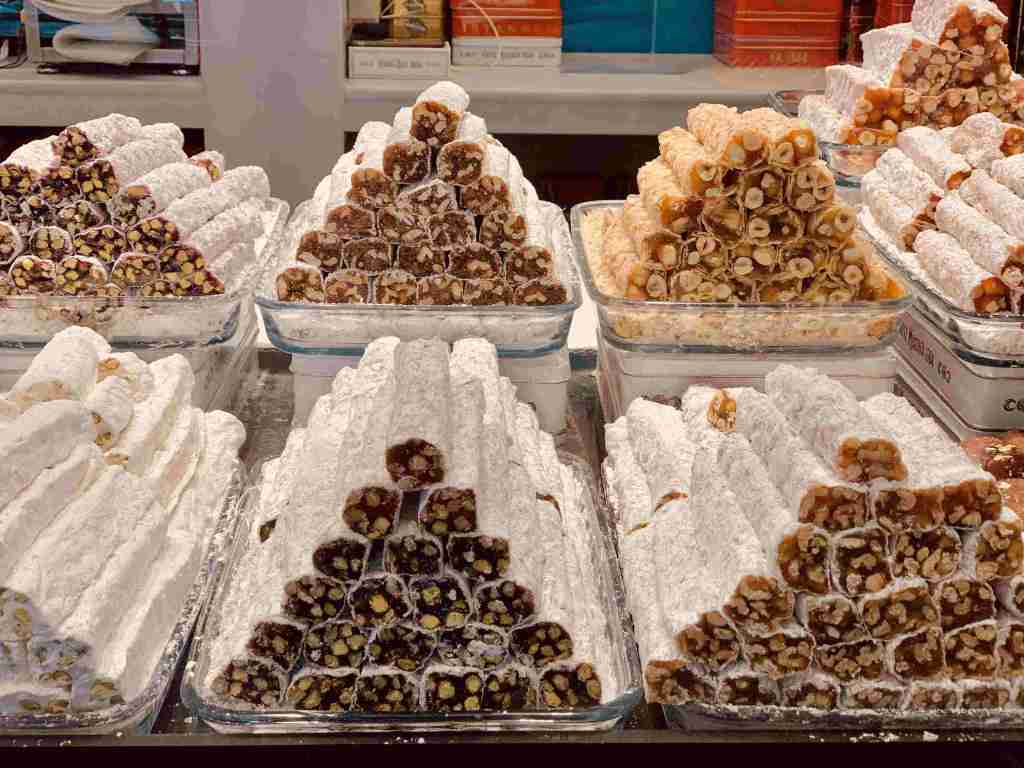 Dates and nuts rolls Turkish dessert.
