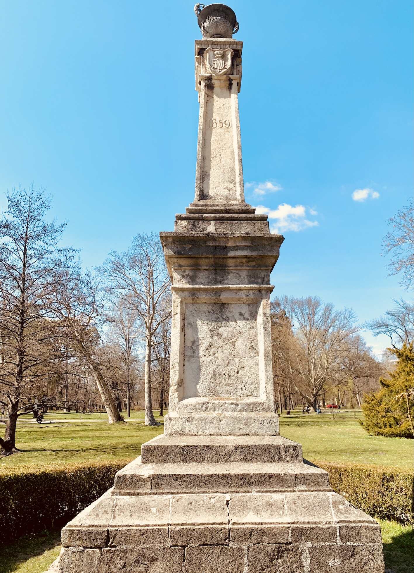 1859 Stone Obelisk Topcider Park.