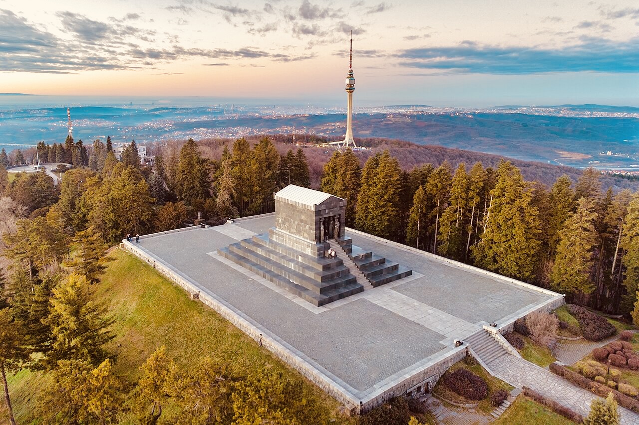 Aerial view of the Monument to the Unknown Soldier in Belgrade