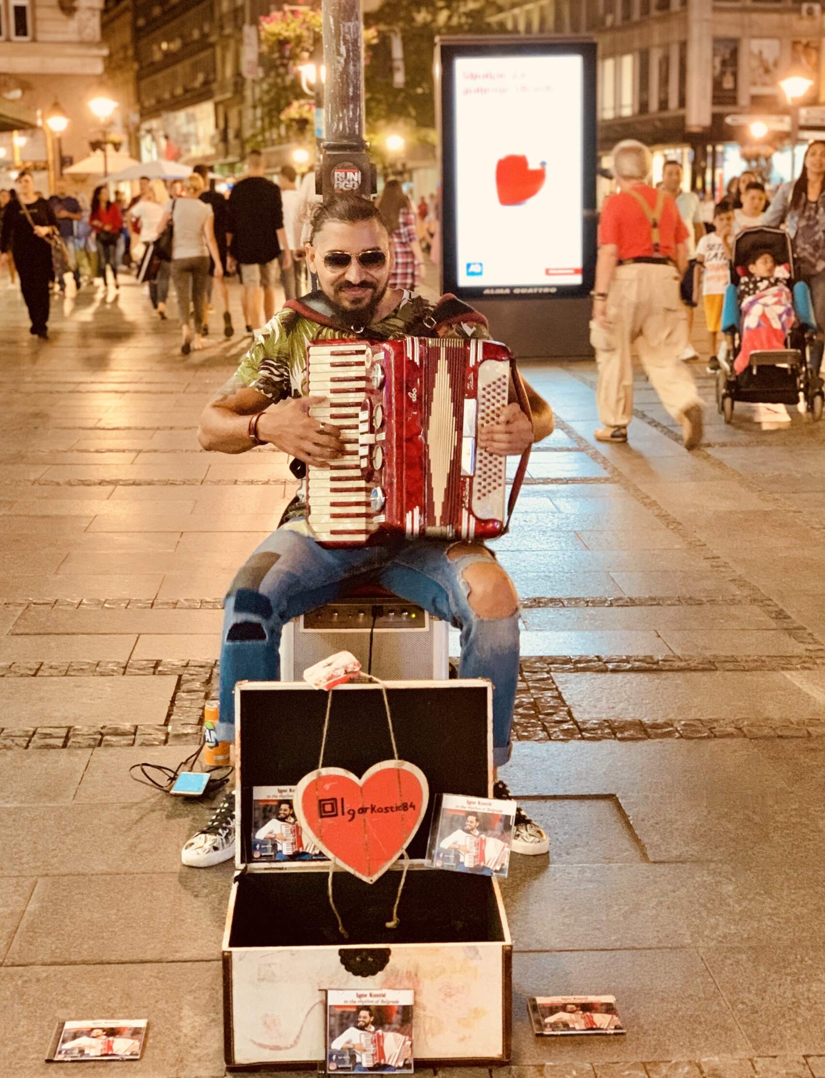 An Accordion player on Knez Mihailova Street in Belgrade