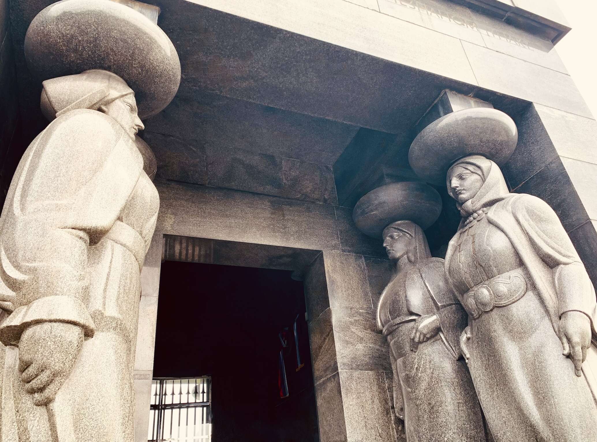 Caryatids at the entrance to Belgrade's Monument to the Unknown Hero