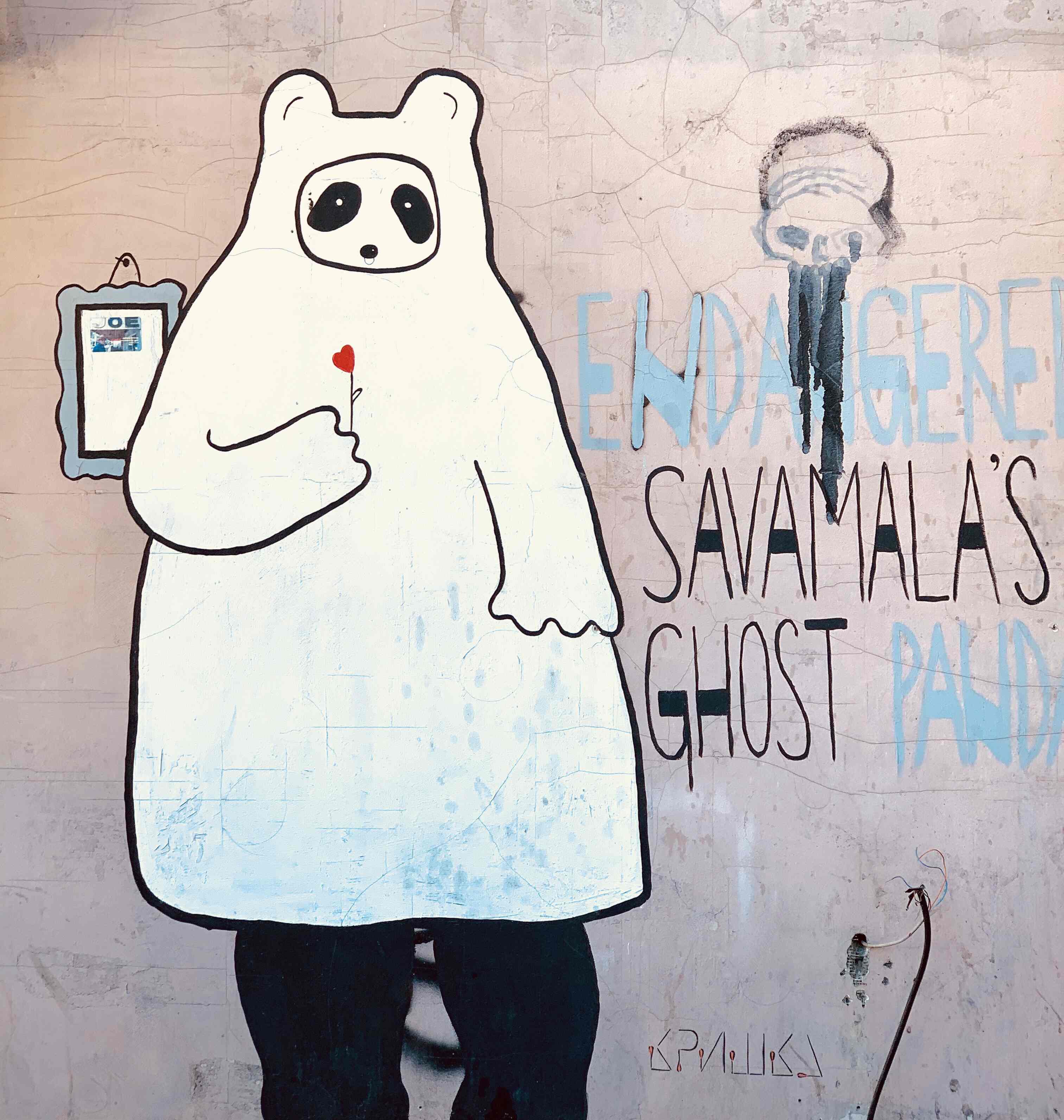 Endangered Panda mural in Belgrade the Ghost People of Savamala