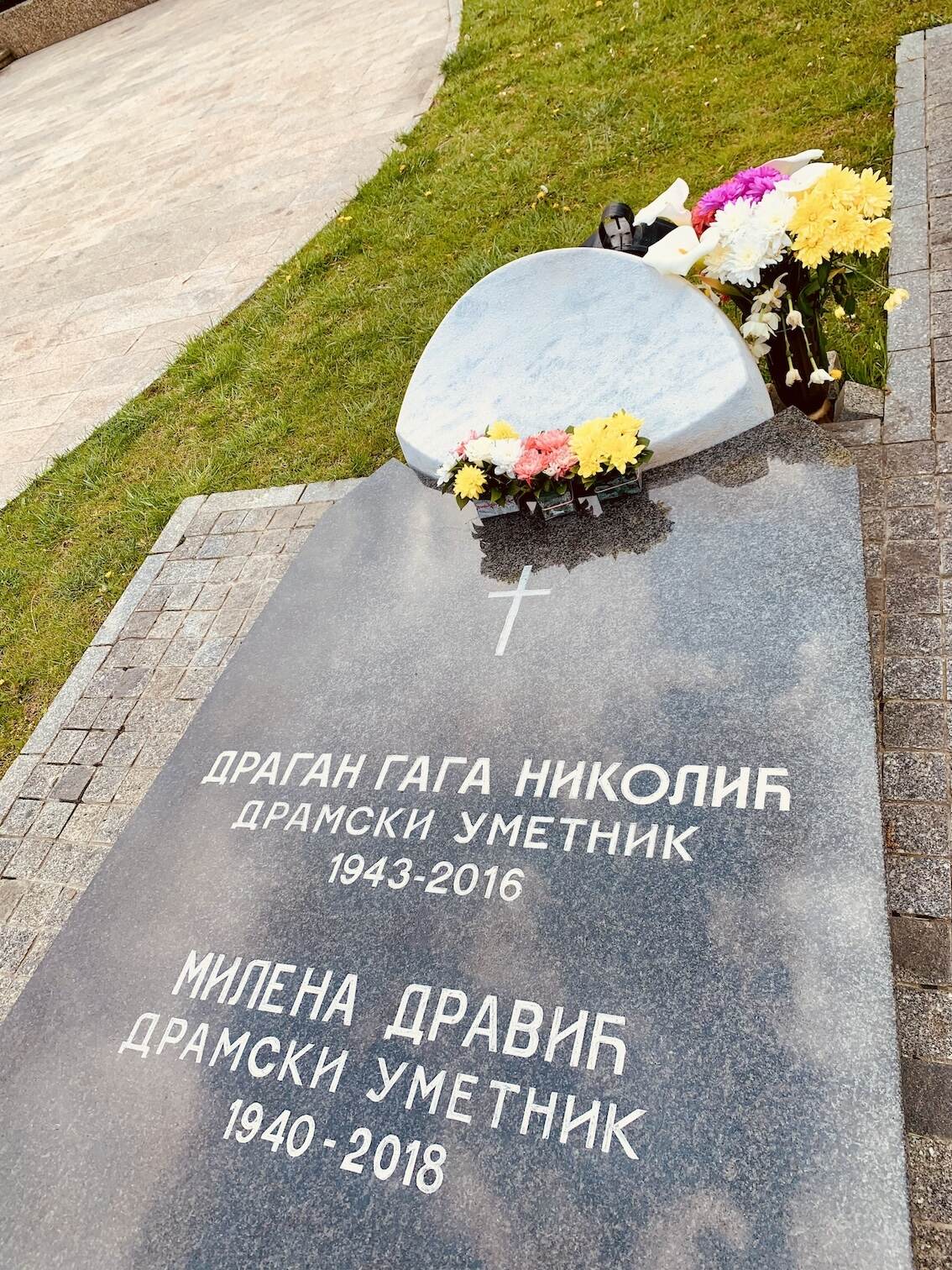 Grave of the Serbian movie star couple Milena Dravić and Dragan Nikolić