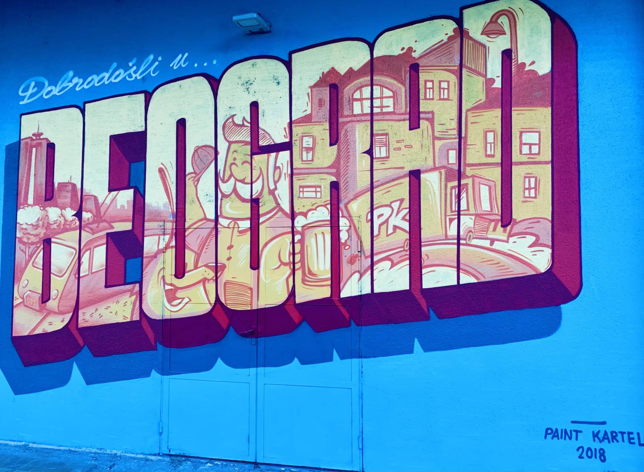 Welcome to Belgrade mural 2018 by Paint Kartel