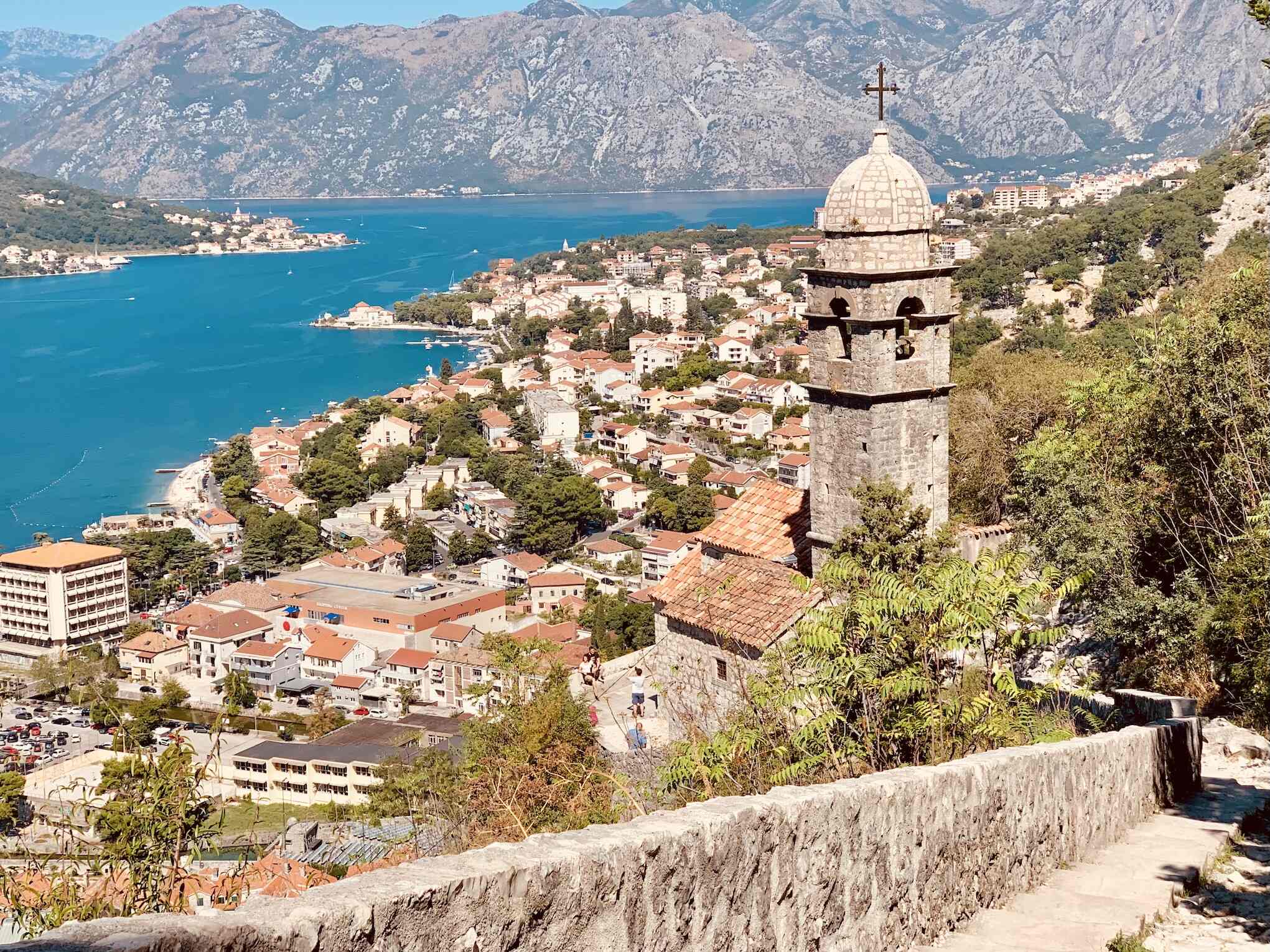 Hiking to Kotor Fortress in Montenegro.