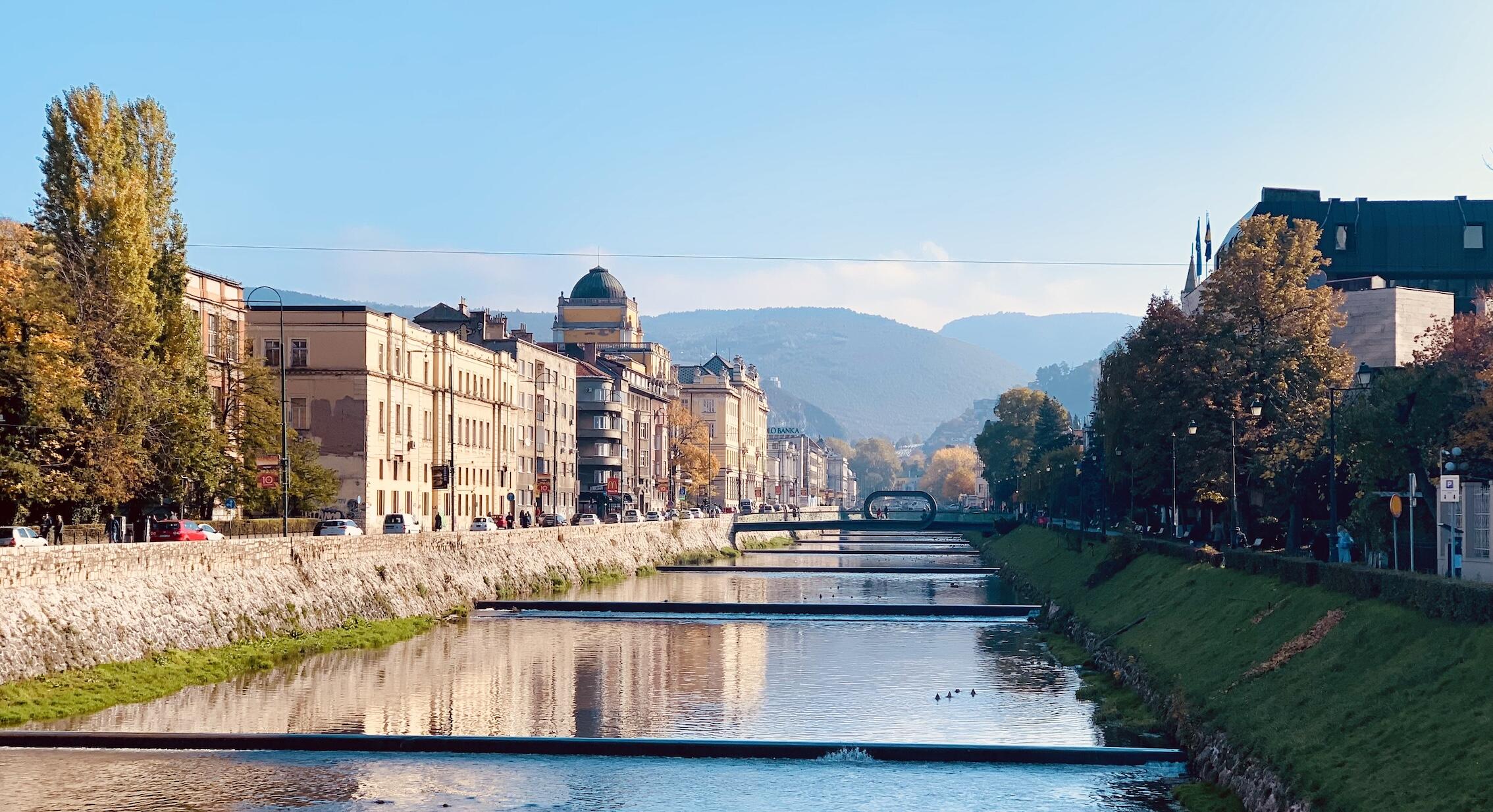 Sarajevo The Miljacka River Walk.